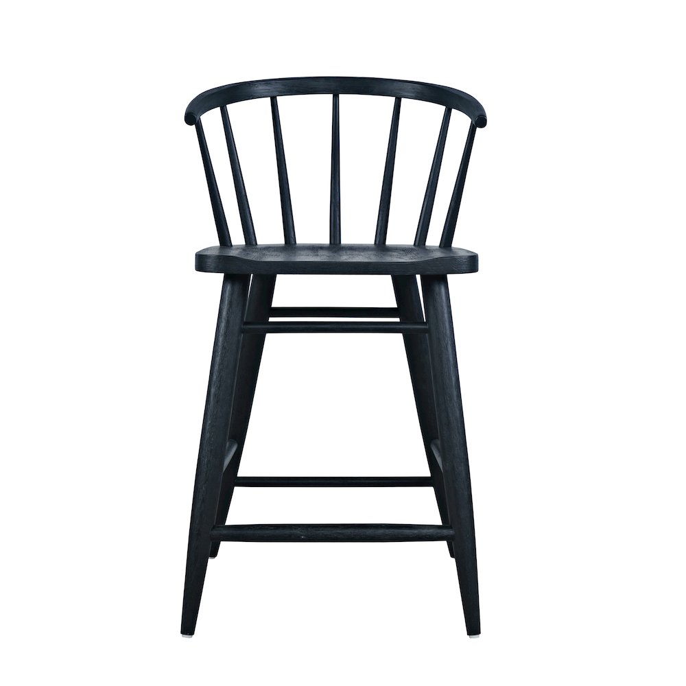 Fitz Traditional Solid Wood Curved Back Spindle Counter Stool