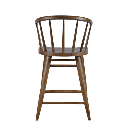 Fitz Traditional Solid Wood Curved Back Spindle Counter Stool