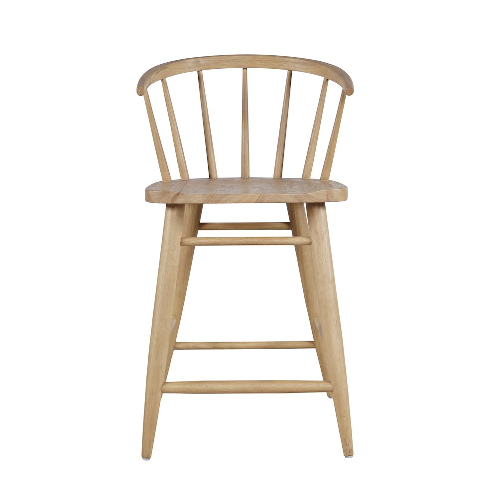 Fitz Traditional Solid Wood Curved Back Spindle Counter Stool