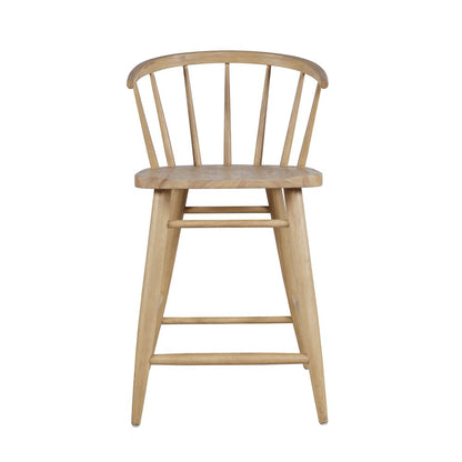 Fitz Traditional Solid Wood Curved Back Spindle Counter Stool