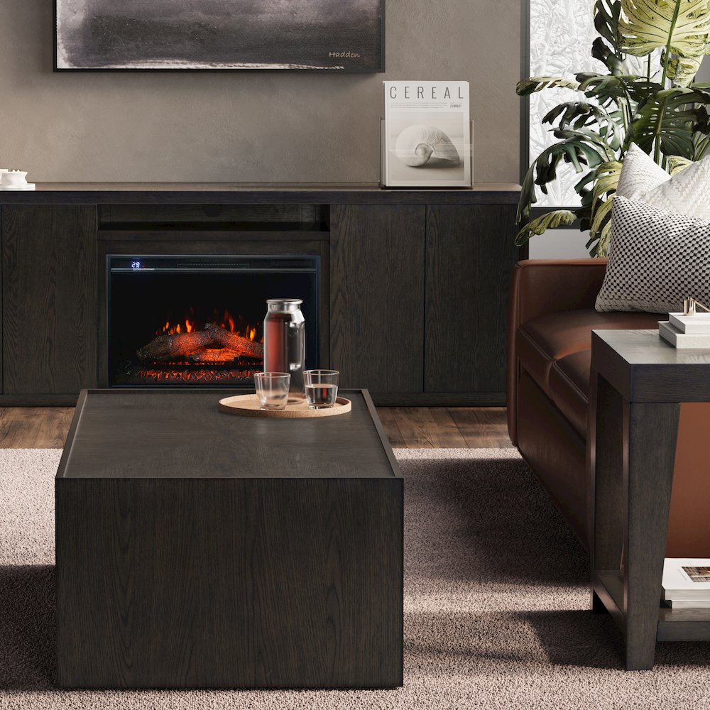 Laurel Creek Modern Contemporary 52" Block Coffee Table with Hidden Casters
