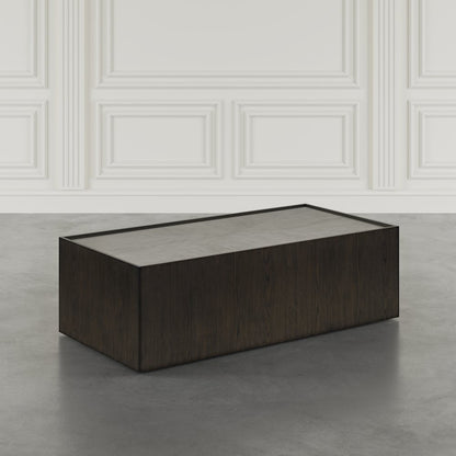Laurel Creek Modern Contemporary 52" Block Coffee Table with Hidden Casters