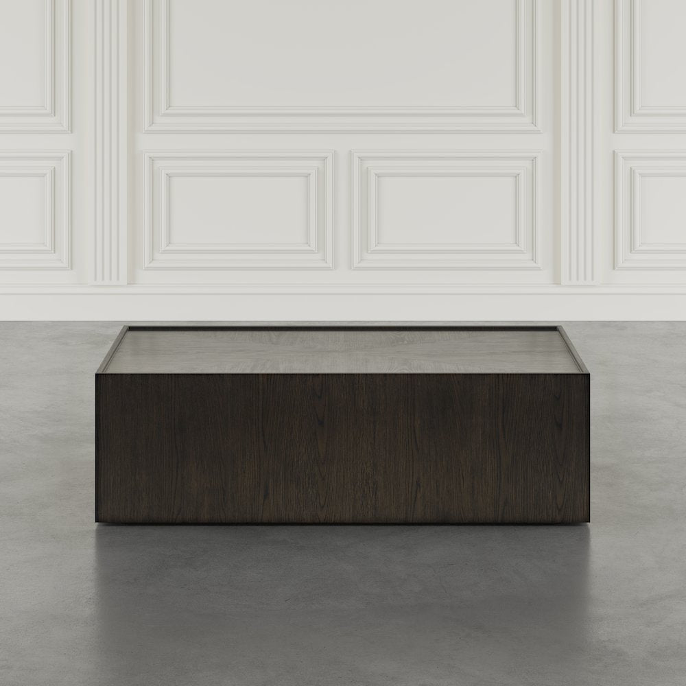 Laurel Creek Modern Contemporary 52" Block Coffee Table with Hidden Casters