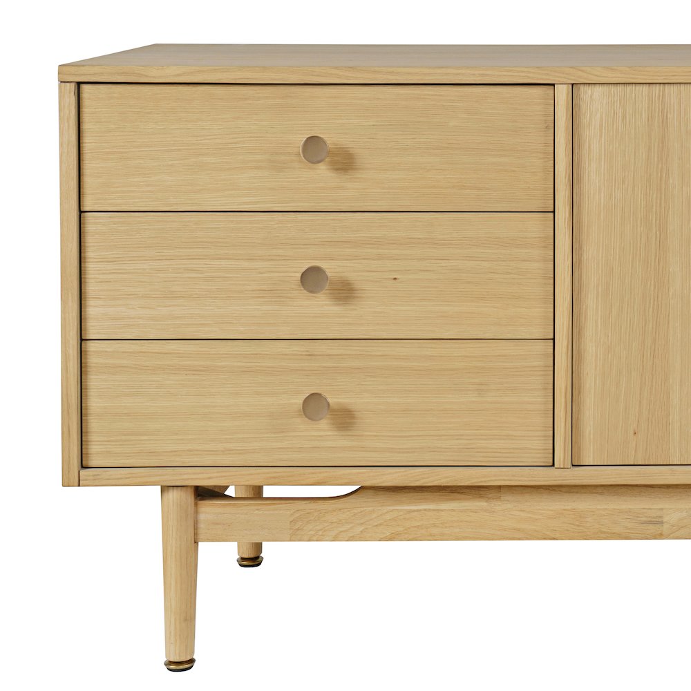 Olson 57" Mid-Century Modern Scandinavian Console TV Stand Storage Cabinet