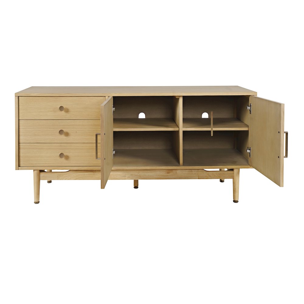 Olson 57" Mid-Century Modern Scandinavian Console TV Stand Storage Cabinet