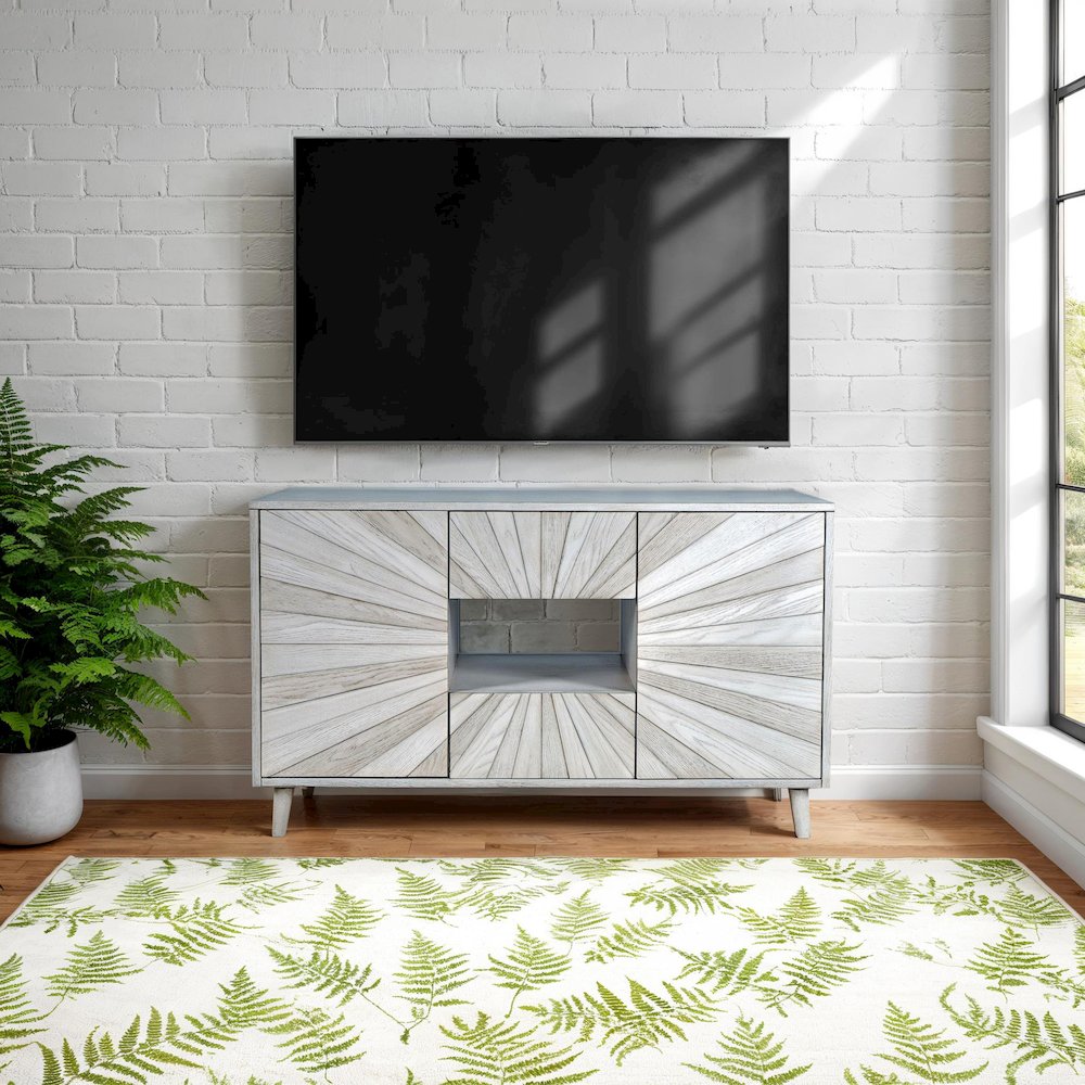 Reece 50" Mid-Century Modern Starburst TV Stand Console Storage Cabinet