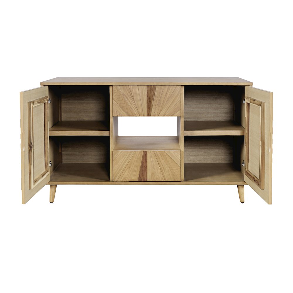 Reece 50" Mid-Century Modern Starburst TV Stand Console Storage Cabinet