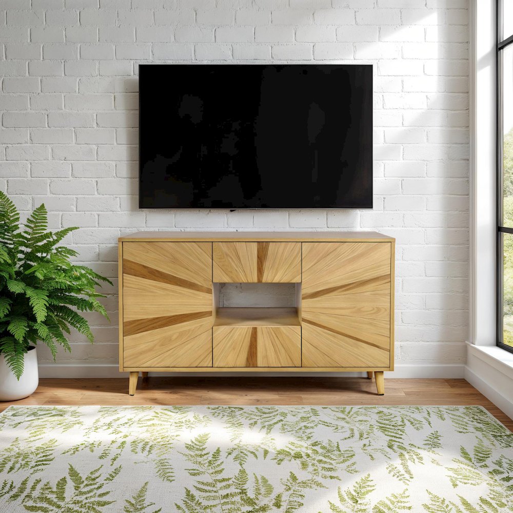 Reece 50" Mid-Century Modern Starburst TV Stand Console Storage Cabinet