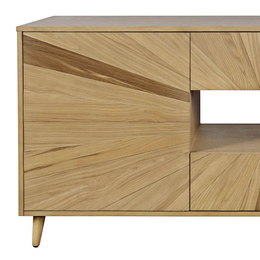 Reece 70" Mid-Century Modern Starburst TV Stand Console Storage Cabinet