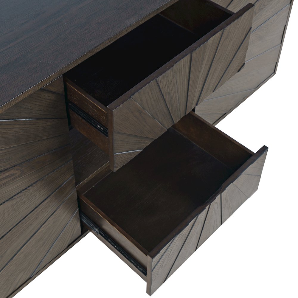 Reece 70" Mid-Century Modern Starburst TV Stand Console Storage Cabinet