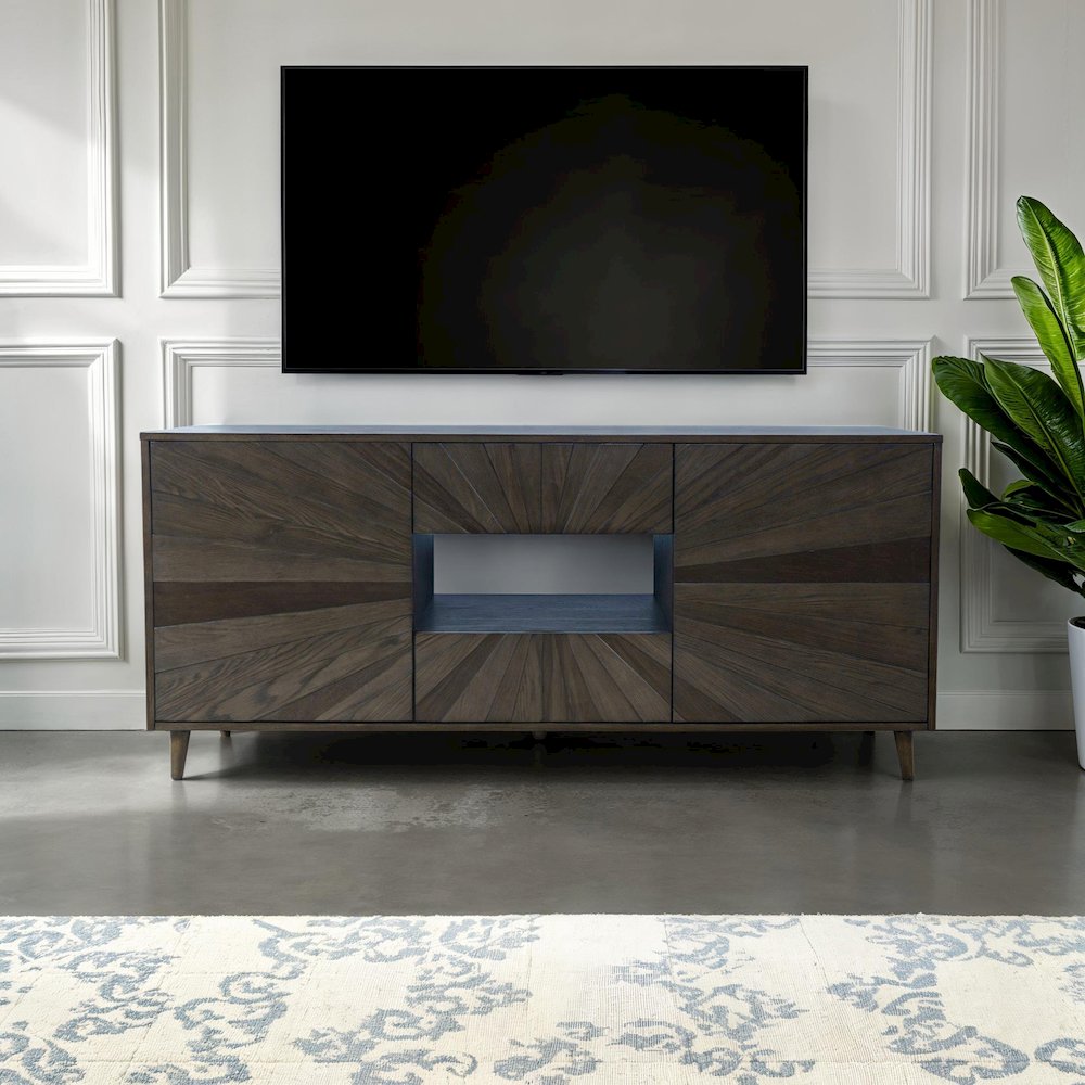 Reece 70" Mid-Century Modern Starburst TV Stand Console Storage Cabinet