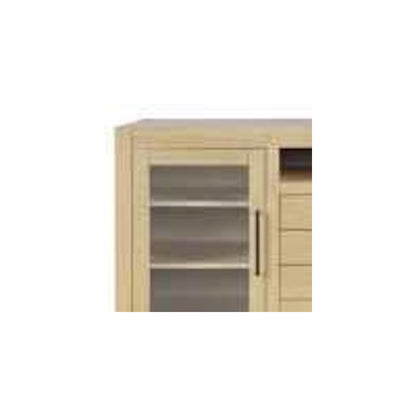 60" Contemporary Media Console with Tempered Glass Doors, Drawers and Shelves