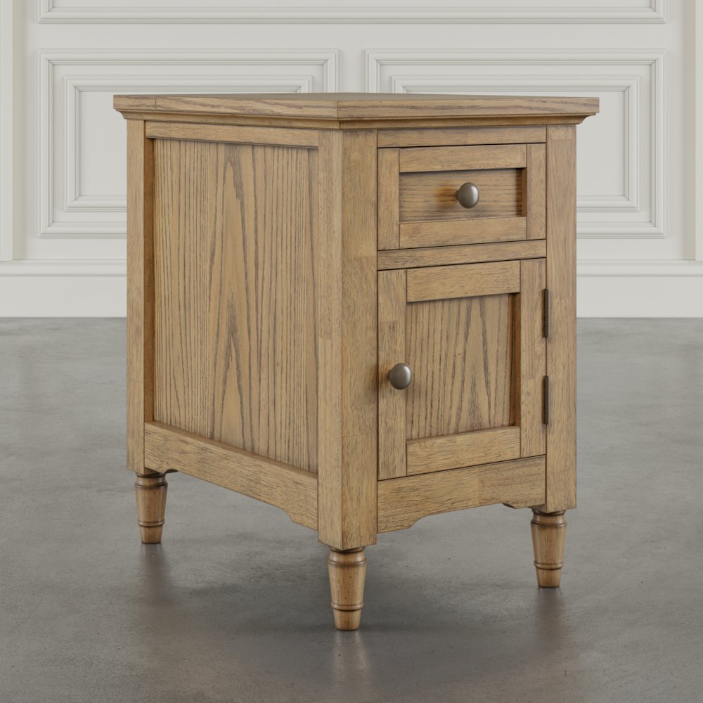 Brentwood Modern Transitional USB Charging End Table with Storage Cabinet