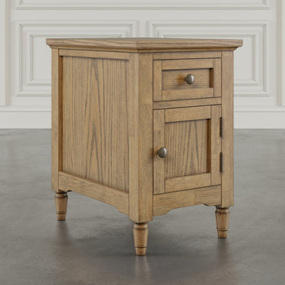 Brentwood Modern Transitional USB Charging End Table with Storage Cabinet