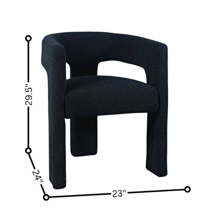 Black Upholstered Dining Chair for Dining Room and Kitchen Table Seating