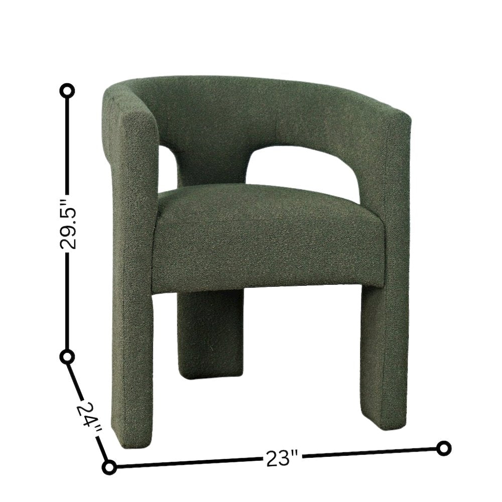 Green Upholstered Dining Chair for Dining Room and Kitchen Table Seating