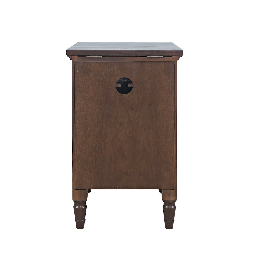 Brentwood Modern Transitional USB Charging End Table with Storage Cabinet