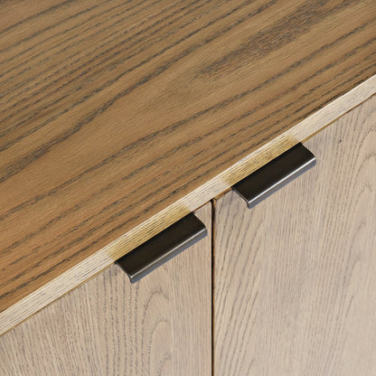 68" Minimalist Modern Curved Storage Console TV Cabinet with Adjustable Shelves