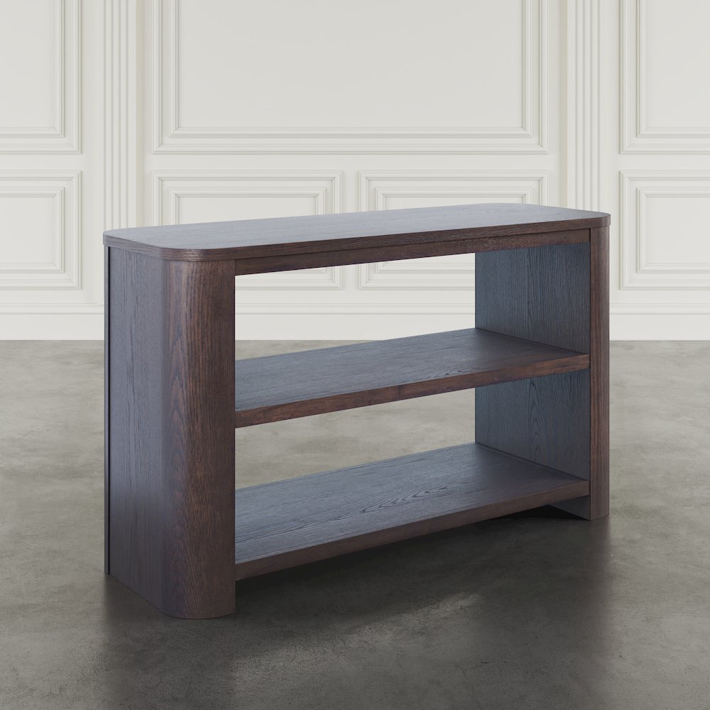 Janzen 50" Contemporary Modern Sofa Console Table with Open Storage Shelves