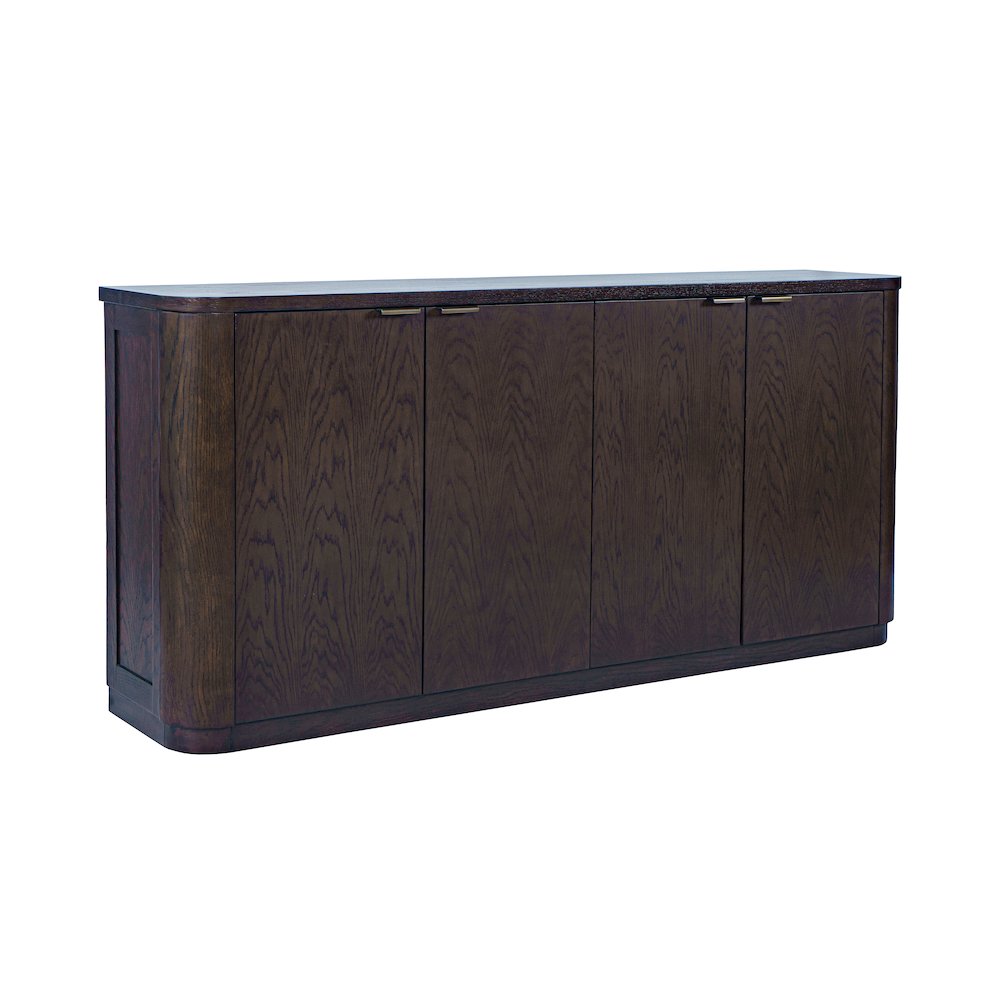 68" Minimalist Modern Curved Storage Console TV Cabinet with Adjustable Shelves