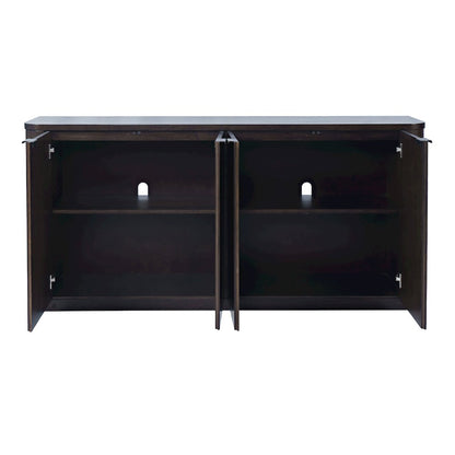 68" Minimalist Modern Curved Storage Console TV Cabinet with Adjustable Shelves