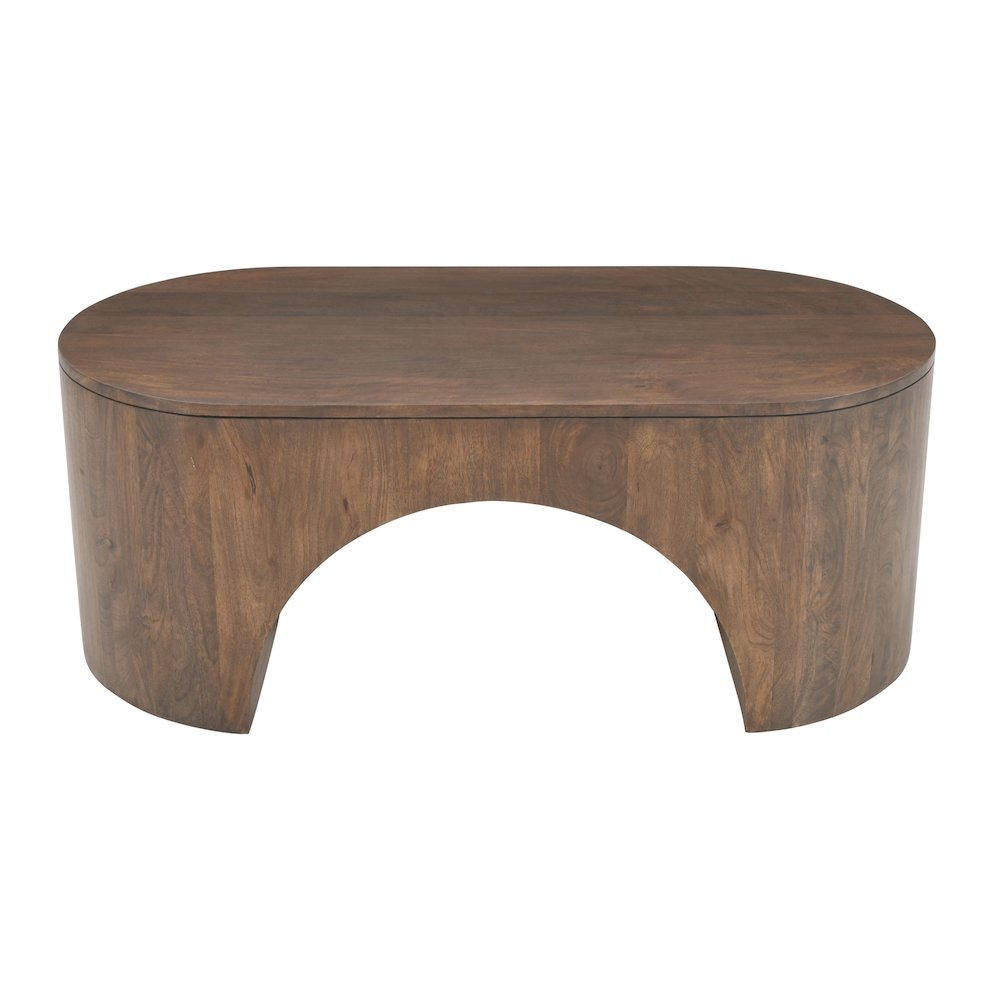 Luna 48" Modern Architectural Pedestal Curved Coffee Table