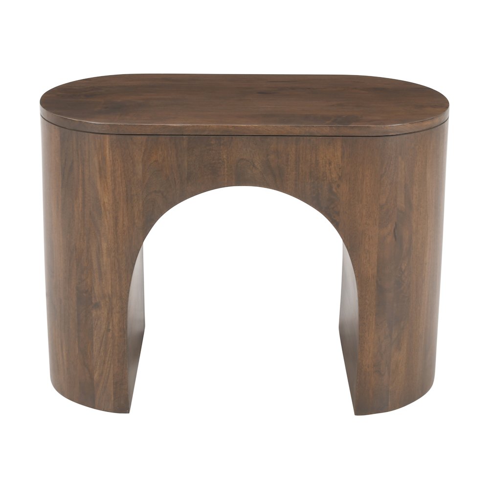 Luna Modern Architectural Pedestal Curved End Table