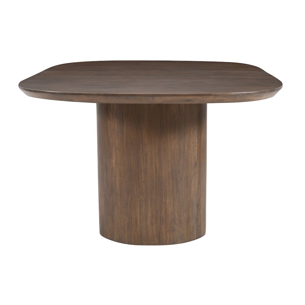 Luna 70" Modern Architectural Pedestal Curved Dining Table