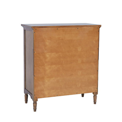 32" Slat Panel Door Accent Cabinet -Transitional Storage with Adjustable Shelves