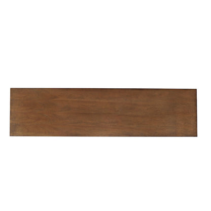 58" Slat Panel Door Sideboard Cabinet - Transitional Storage, Adjustable Shelves