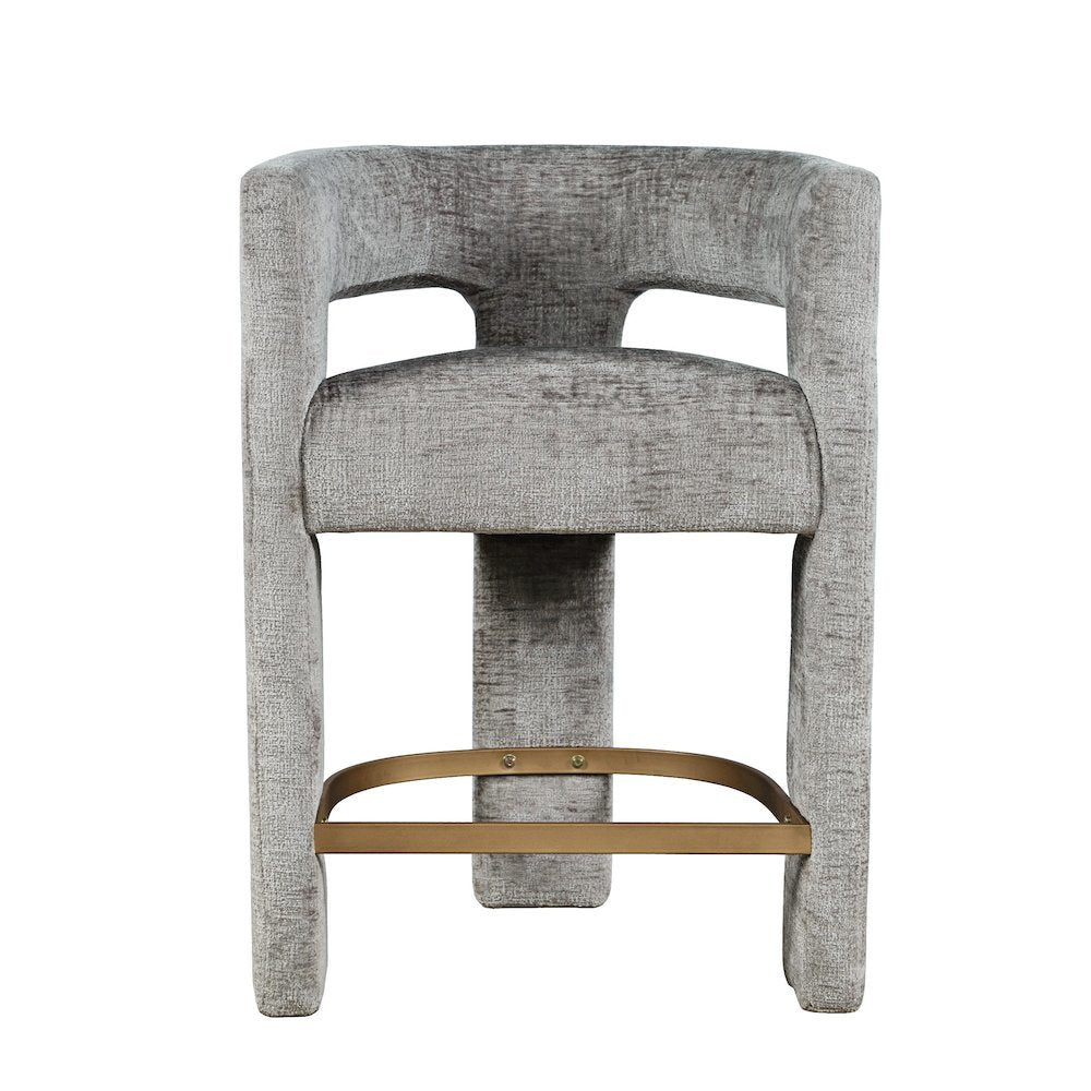 Gwen Modern Luxury Jacquard Fabric Upholstered Sculpture Counter Stool