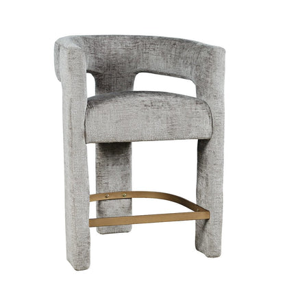 Gwen Modern Luxury Jacquard Fabric Upholstered Sculpture Counter Stool