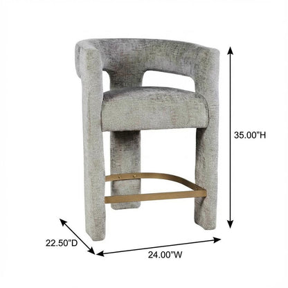 Gwen Modern Luxury Jacquard Fabric Upholstered Sculpture Counter Stool