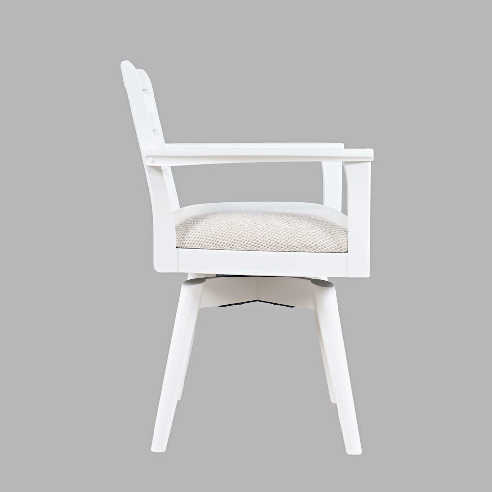 Axis Mid-Century Modern Upholstered Ladderback Swivel Dining Chair - Set of 2