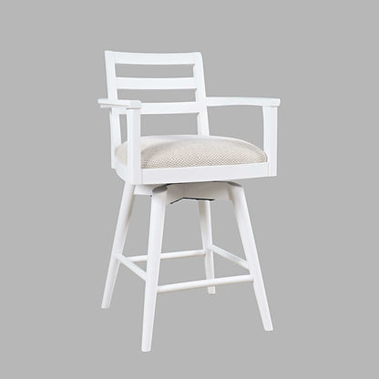 Axis Mid-Century Modern 5-Pc Round Counter Height Ladderback Swivel Dining Set