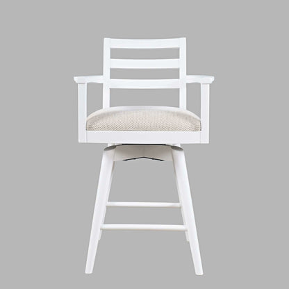 Axis Mid-Century Modern 5-Pc Round Counter Height Ladderback Swivel Dining Set