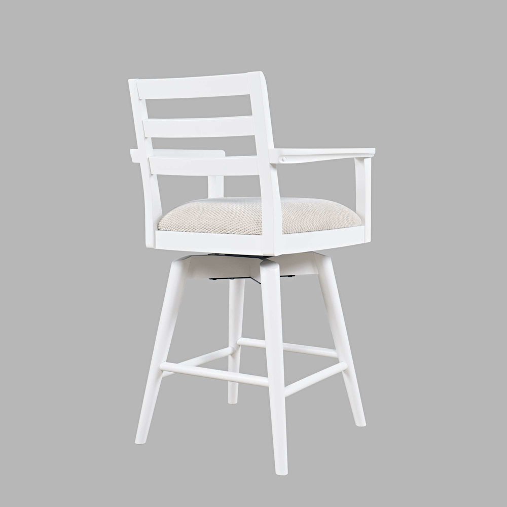 Axis Mid-Century Modern 5-Pc Round Counter Height Ladderback Swivel Dining Set