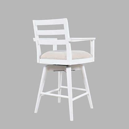 Axis Mid-Century Modern 5-Pc Round Counter Height Ladderback Swivel Dining Set