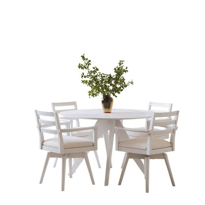 Axis Mid-Century Modern Five Piece Round Ladderback Swivel Dining Set
