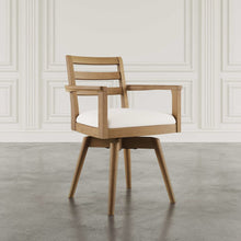 Axis Mid-Century Modern Upholstered Ladderback Swivel Dining Chair - Set of 2