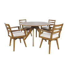 Axis Mid-Century Modern Five Piece Round Ladderback Swivel Dining Set