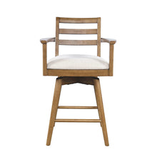 Axis Mid-Century Modern Upholstered Ladderback Swivel Barstool - Set of 2