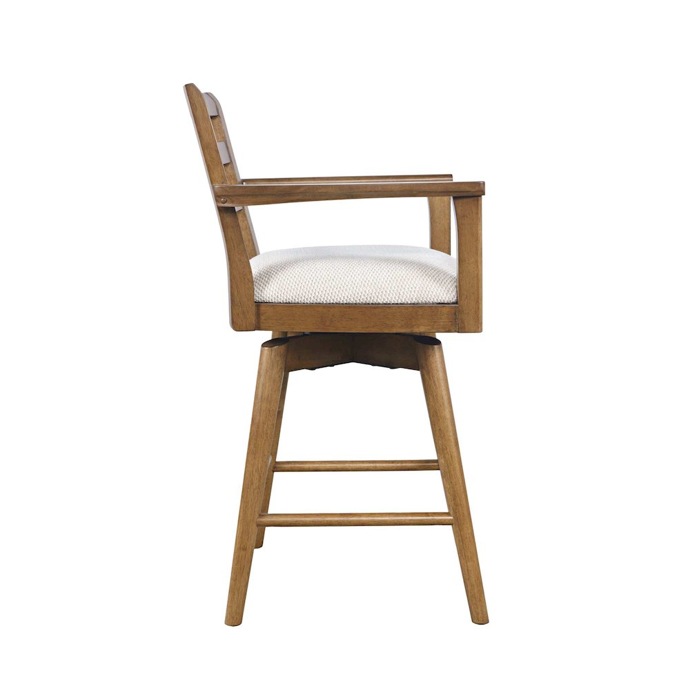 Axis Mid-Century Modern Upholstered Ladderback Swivel Barstool - Set of 2