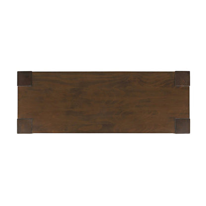 Brownstone 50" Transitional Modern Block-Frame Sofa Console Table with Shelves