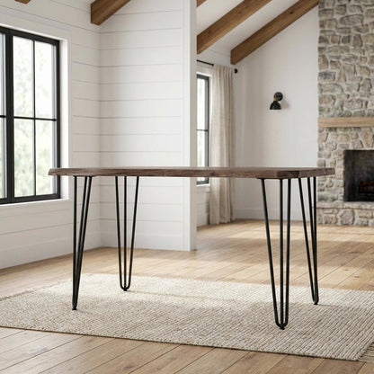 Counter Height Dining Table, Natural Edge Kitchen Table for Dining Room