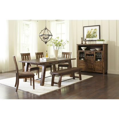 Cannon Valley Distressed Industrial 82" Trestle Dining Table