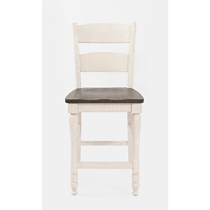 Rustic Reclaimed Pine Farmhouse Ladderback Counter Stool (Set of 2)