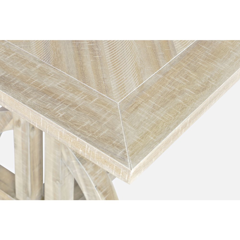 Fairview Transitional Herringbone Distressed Acacia Extension 78" Dining Table