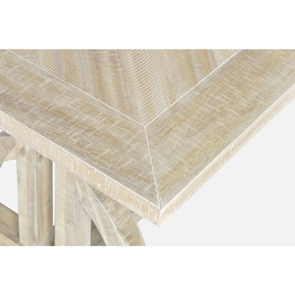 Fairview Transitional Herringbone Distressed Acacia Extension 78" Dining Table