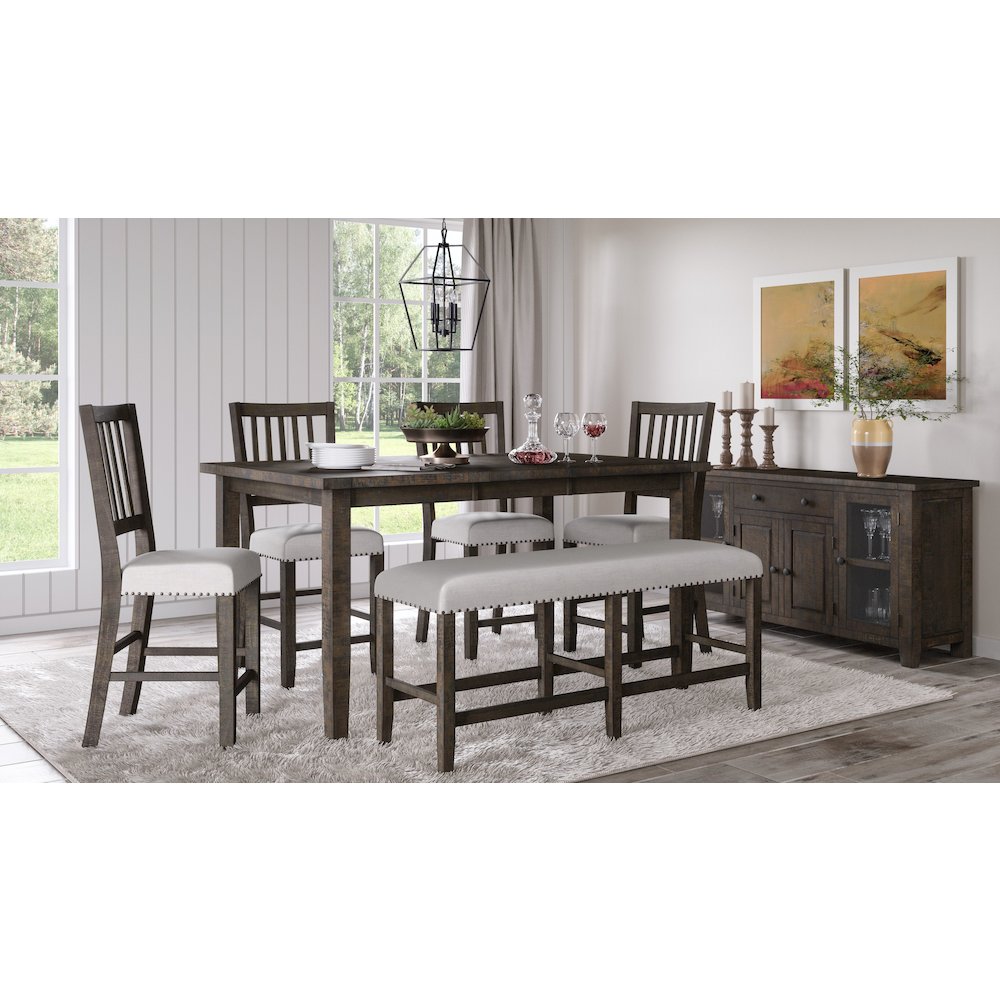Willow Creek Distressed 78" Extension Solid Wood Counter Height Table